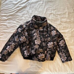 Free People Floral Puffer Jacket (size L)